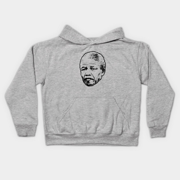 Nelson Mandela head Kids Hoodie by UrbanLifeApparel