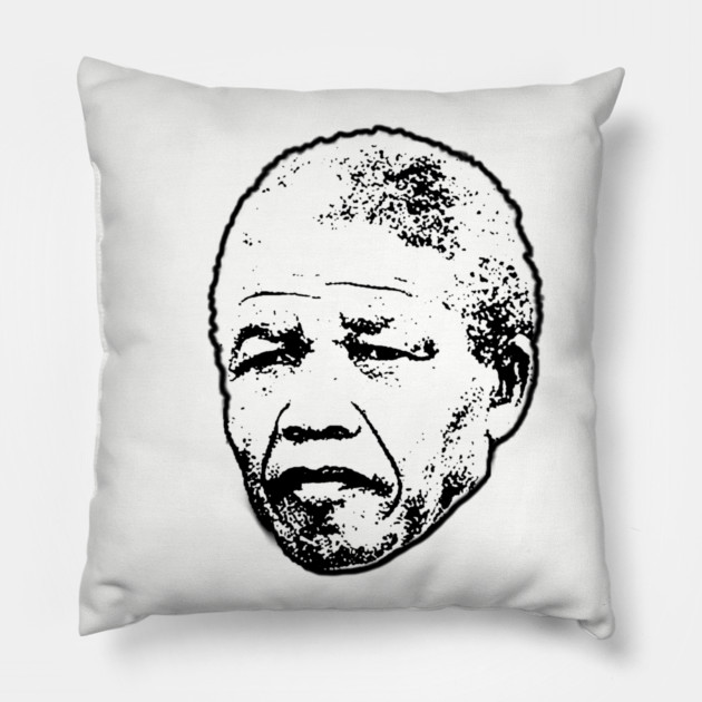 Nelson Mandela head Pillow by UrbanLifeApparel