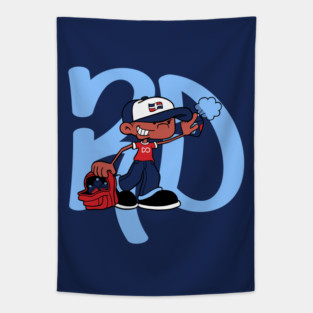 Dominican Boy Graffiti Tapestry