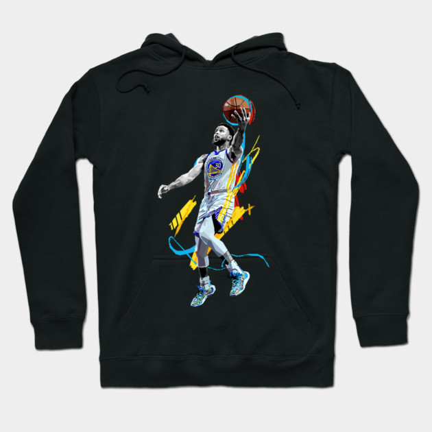 Stephen Curry Lay Up Black and White Stephen Curry Hoodie