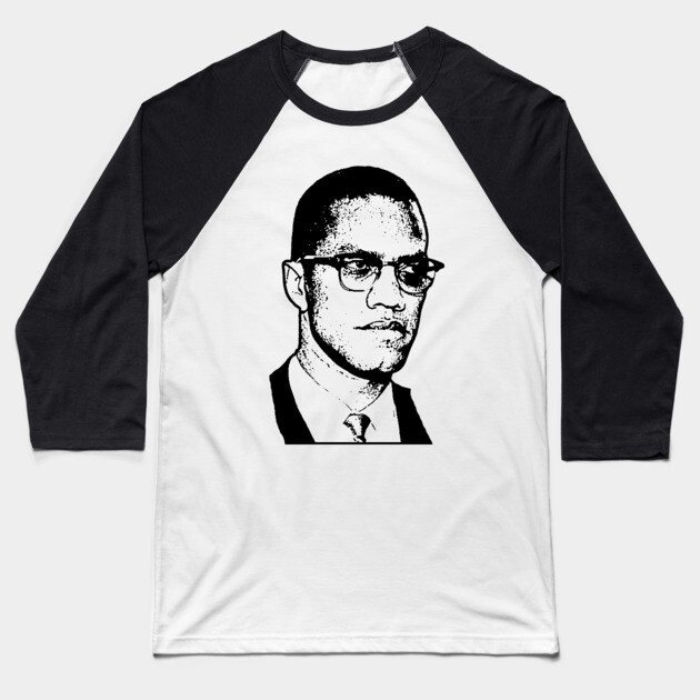 Malcolm X, Black History Baseball T-Shirt by UrbanLifeApparel