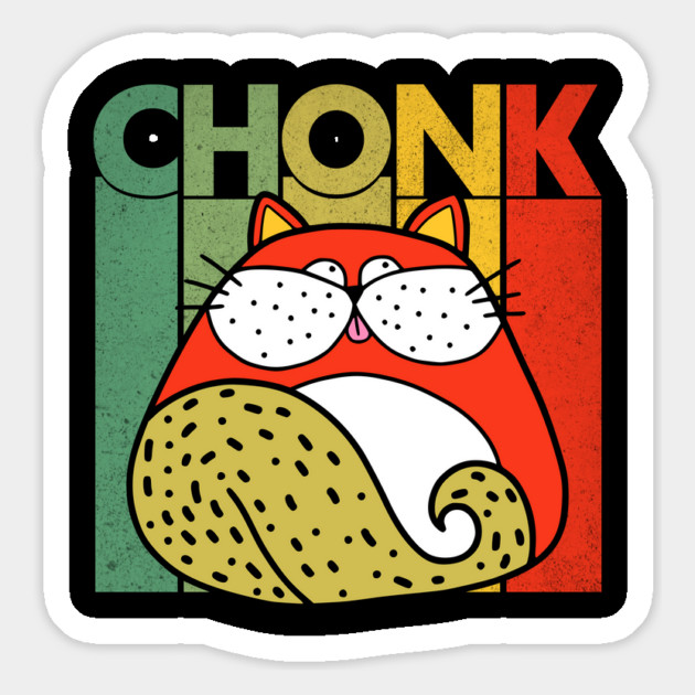 Chonk Cat Retro Style Fat Cat Vintage Magnet by The WYLD Tribe