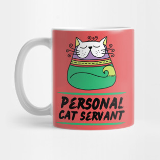 Personal Cat Servant Retro Cat Pet Owner Gift Mug
