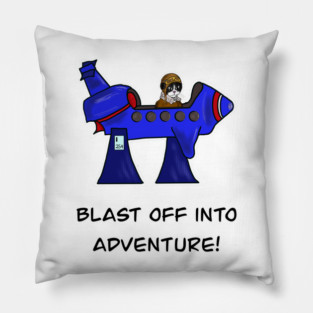 Rocket cat for dark colors Pillow