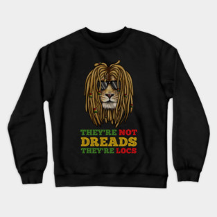 African Rasta Lion, Deadlocks, Jamaica Crewneck Sweatshirt