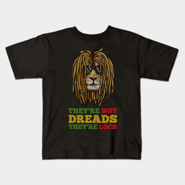 African Rasta Lion, Deadlocks, Jamaica Kids T-Shirt by logiamerch