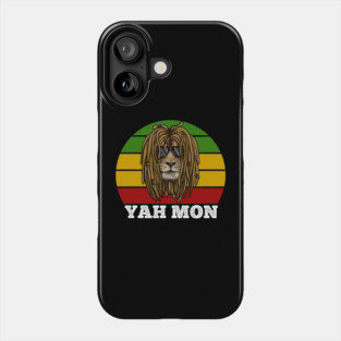 African Rasta Lion, Yah Mon, Jamaican Saying Phone Case