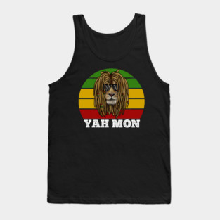 African Rasta Lion, Yah Mon, Jamaican Saying Tank Top