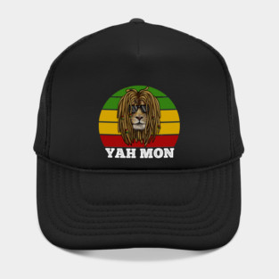 African Rasta Lion, Yah Mon, Jamaican Saying Hat