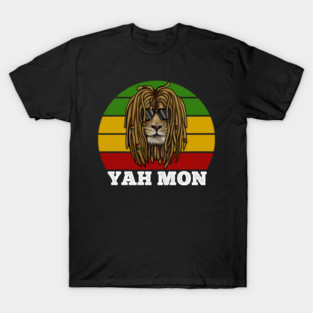African Rasta Lion, Yah Mon, Jamaican Saying T-Shirt
