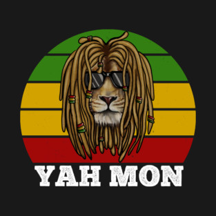African Rasta Lion, Yah Mon, Jamaican Saying T-Shirt