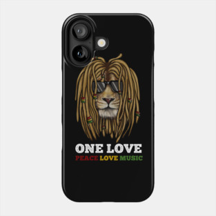 Rasta Lion, Peace Love Music, Jamaica Phone Case