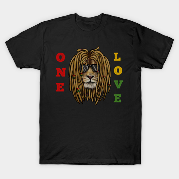 African Rasta Lion, Loc Life, Jamaica T-Shirt by logiamerch
