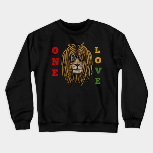 African Rasta Lion, Loc Life, Jamaica Crewneck Sweatshirt by logiamerch