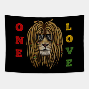 African Rasta Lion, Loc Life, Jamaica Tapestry