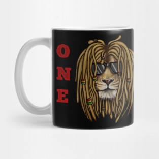 African Rasta Lion, Loc Life, Jamaica Mug