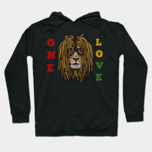 African Rasta Lion, Loc Life, Jamaica Hoodie