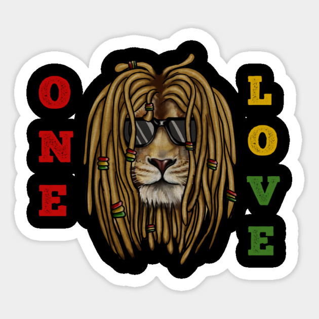 African Rasta Lion, Loc Life, Jamaica Sticker by logiamerch