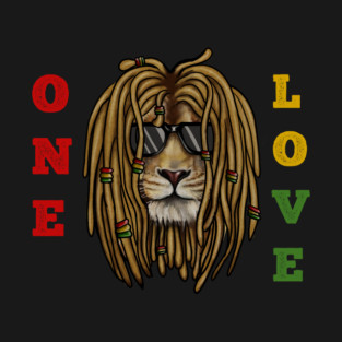 African Rasta Lion, Loc Life, Jamaica T-Shirt