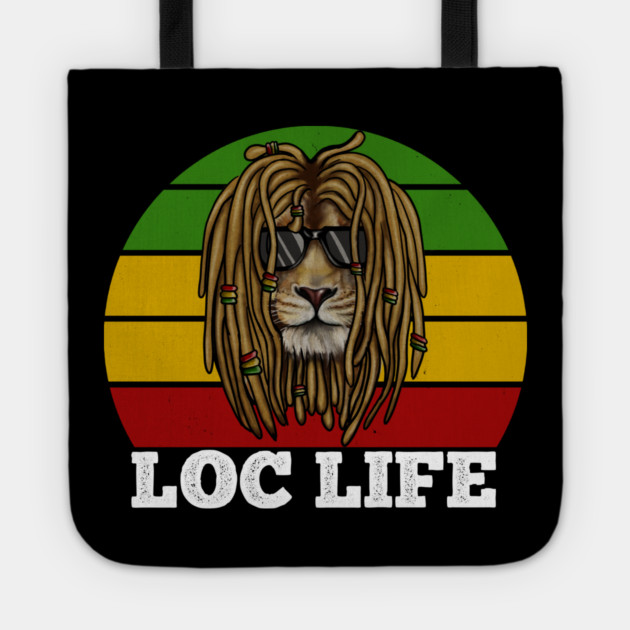 African Rasta Lion, Loc Life, Jamaica Tote by logiamerch