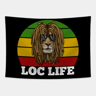 African Rasta Lion, Loc Life, Jamaica Tapestry