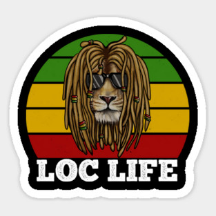 African Rasta Lion, Loc Life, Jamaica Sticker