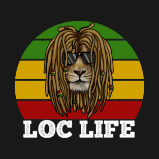 African Rasta Lion, Loc Life, Jamaica T-Shirt