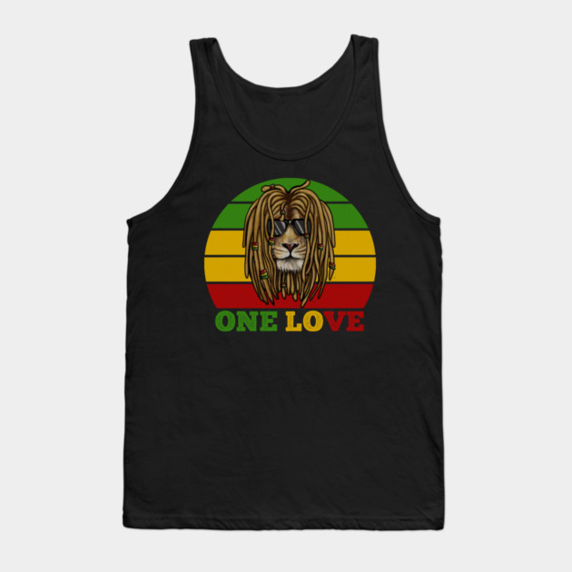 African Lion, Rasta Love, Jamaica Tank Top by logiamerch