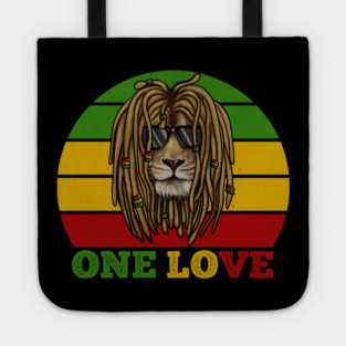 African Lion, Rasta Love, Jamaica Tote