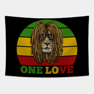 African Lion, Rasta Love, Jamaica Tapestry