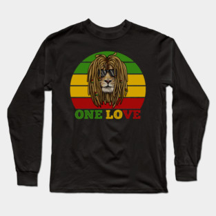 African Lion, Rasta Love, Jamaica Long Sleeve T-Shirt