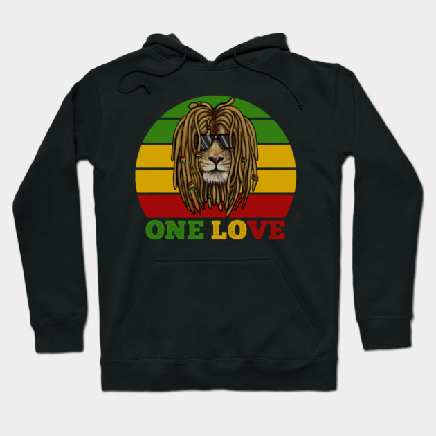 African Lion, Rasta Love, Jamaica Hoodie by logiamerch