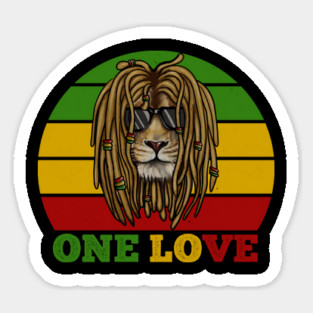 African Lion, Rasta Love, Jamaica Sticker