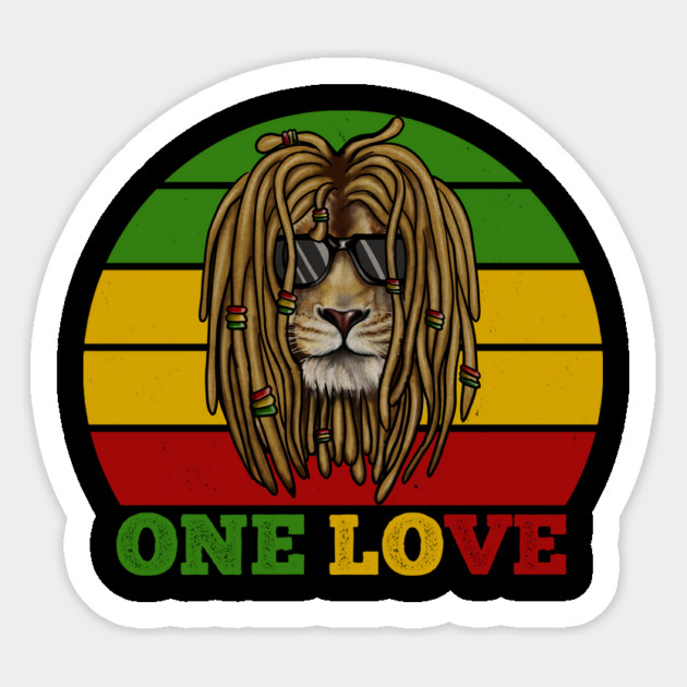 African Lion, Rasta Love, Jamaica Sticker by logiamerch