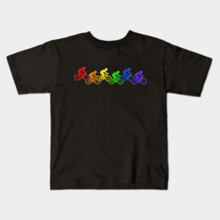 Bicycling - Rainbow Pride dark Kids T-Shirt