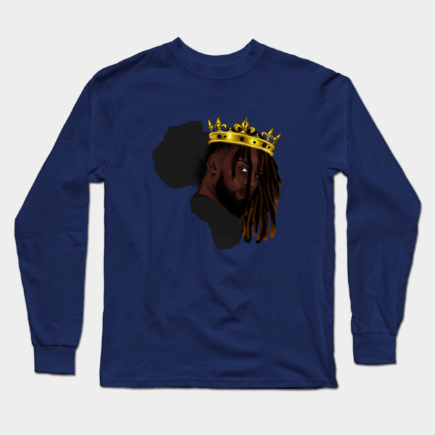 Africa Map, Proud African Man, Black Pride Long Sleeve T-Shirt by logiamerch