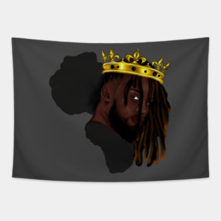Africa Map, Proud African Man, Black Pride Tapestry
