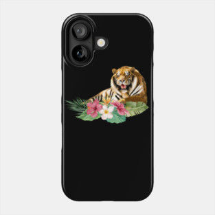Tiger Big Cat, Tropical Floral, Animal Love Tigers Phone Case