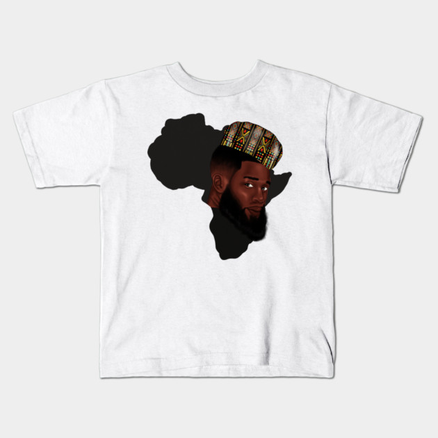 Africa Map, Proud African Man, Black Pride Kids T-Shirt by logiamerch