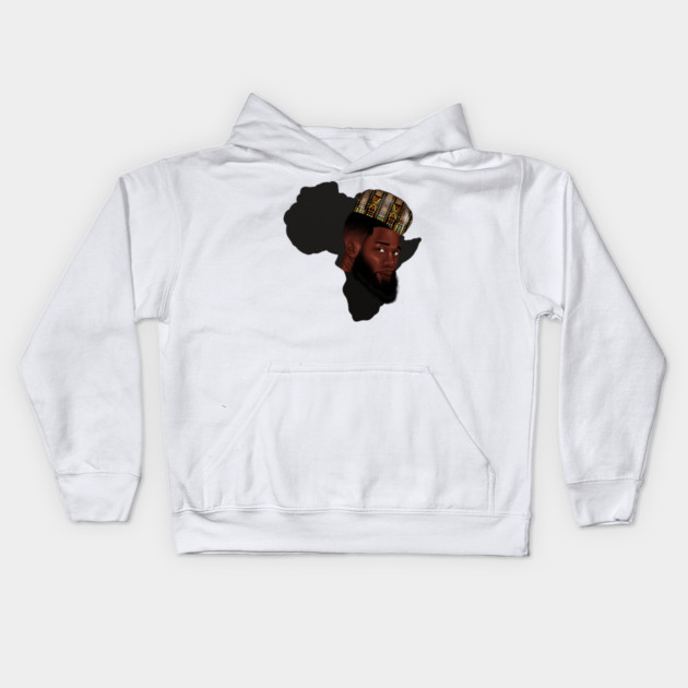Africa Map, Proud African Man, Black Pride Kids Hoodie by logiamerch