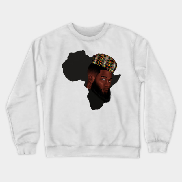 Africa Map, Proud African Man, Black Pride Crewneck Sweatshirt by logiamerch
