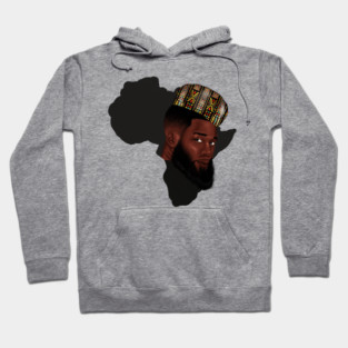 Africa Map, Proud African Man, Black Pride Hoodie
