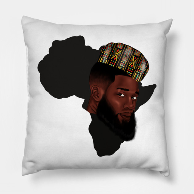 Africa Map, Proud African Man, Black Pride Pillow by logiamerch