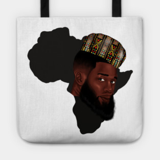 Africa Map, Proud African Man, Black Pride Tote