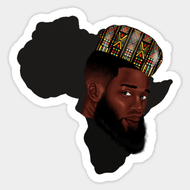 Africa Map, Proud African Man, Black Pride Sticker by logiamerch