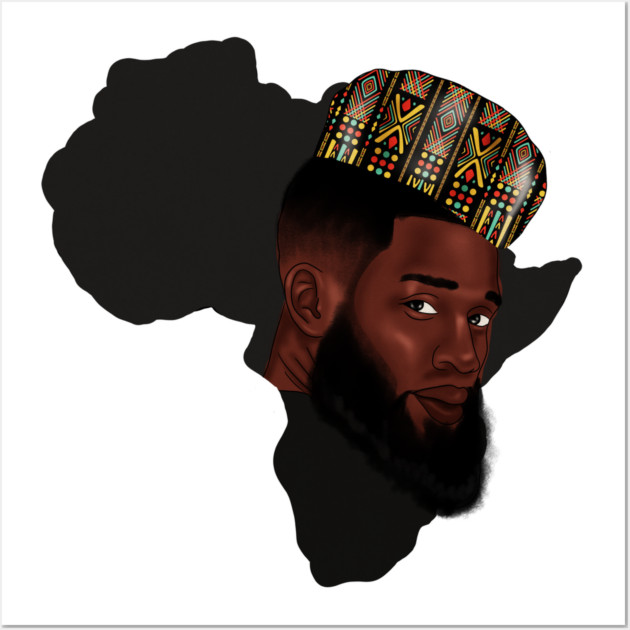 Africa Map, Proud African Man, Black Pride Wall Art by logiamerch
