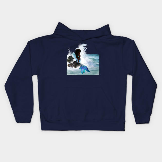 African Woman, Mermaid, Afro Black Girl Magic Kids Hoodie by logiamerch