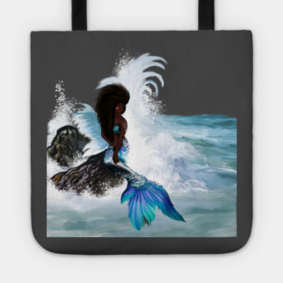 African Woman, Mermaid, Afro Black Girl Magic Tote