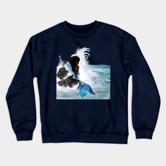 African Woman, Mermaid, Afro Black Girl Magic Crewneck Sweatshirt by logiamerch