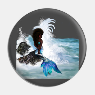 African Woman, Mermaid, Afro Black Girl Magic Pin